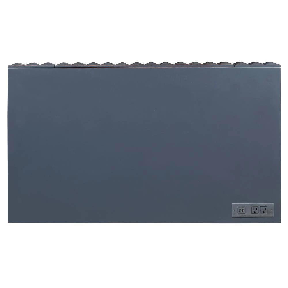 Gotheimer 42 in. Rectangular Blue and Gold Writing Desk with USB Port by Furniture of America 4 Gotheimer 42 in. Rectangular Blue and Gold Writing Desk with USB Port by Furniture of America - Image 4