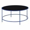 Skyes 36 in. Blue Coating Round Glass Top Coffee Table by Furniture of America