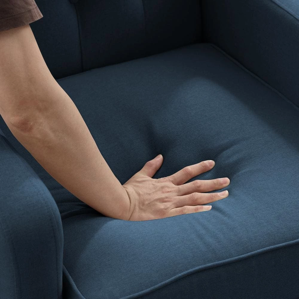 Joelle Blue Linen Tufted Club Chair by Furniture of America 6 Joelle Blue Linen Tufted Club Chair by Furniture of America - Image 6