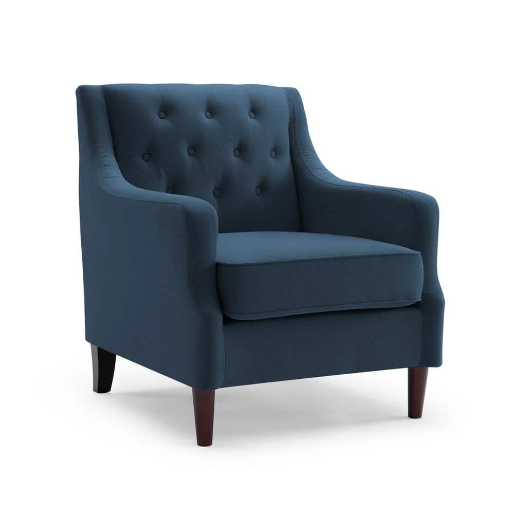 Joelle Blue Linen Tufted Club Chair by Furniture of America 1 Joelle Blue Linen Tufted Club Chair by Furniture of America