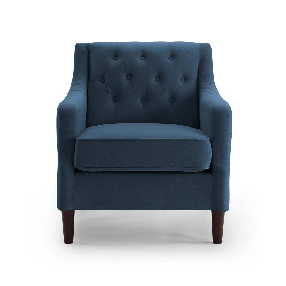 Joelle Blue Linen Tufted Club Chair by Furniture of America 3 Joelle Blue Linen Tufted Club Chair by Furniture of America - Image 3