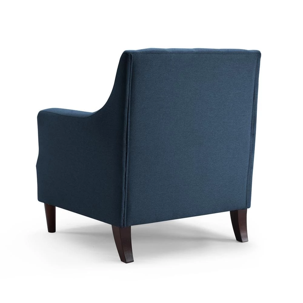 Joelle Blue Linen Tufted Club Chair by Furniture of America 2 Joelle Blue Linen Tufted Club Chair by Furniture of America - Image 2