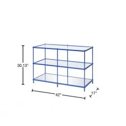 Upland 42 in. Blue Rectangular Glass Top Console Table by Furniture of America -Furniture of America Sales Store blue furniture of america console tables idf 4391bl s 40 1000