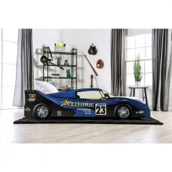 Verrett Blue Twin Race Car Bed by Furniture of America 10 Verrett Blue Twin Race Car Bed by Furniture of America -Furniture of America Sales Store blue furniture of america kids beds idf 7643bl 4f 1000