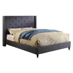 Winnabow 67.25 in. W Blue Queen Wood Frame Platform Bed by Furniture of America
