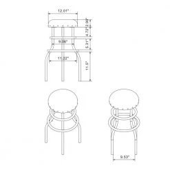 Casta 25.5 in. Bronze and Black Backless Steel Bar Stool with Faux Leather Seat (Set of 2) by Furniture of America -Furniture of America Sales Store bronze and black furniture of america bar stools ynj 1976c36 2pc 76 1000
