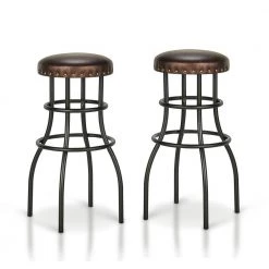 Casta 25.5 in. Bronze and Black Backless Steel Bar Stool with Faux Leather Seat (Set of 2) by Furniture of America -Furniture of America Sales Store bronze and black furniture of america bar stools ynj 1976c36 2pc c3 1000