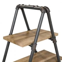 59 in. Bronze Metal 4-Shelf Ladder Bookcase with Open Back by Furniture of America -Furniture of America Sales Store bronze furniture of america bookcases bookshelves idf ac586 44 1000