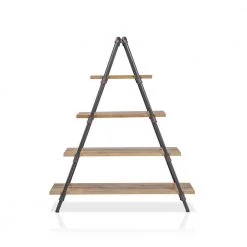 59 in. Bronze Metal 4-Shelf Ladder Bookcase with Open Back by Furniture of America -Furniture of America Sales Store bronze furniture of america bookcases bookshelves idf ac586 fa 1000