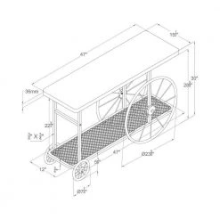 Mar 48.63 in. Brown and Black Rectangle Wood Console Table with 1-Shelf by Furniture of America -Furniture of America Sales Store brown and black furniture of america console tables idf 4324s 76 1000