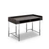 Burkette Brown and Chrome Writing Desk by Furniture of America