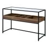 Trinton 47.88 in. Brown and Matte Black Coating Rectangle Glass Console Table by Furniture of America