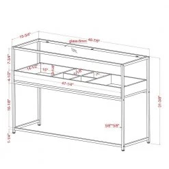 Trinton 47.88 in. Brown and Matte Black Coating Rectangle Glass Console Table by Furniture of America 16 Trinton 47.88 in. Brown and Matte Black Coating Rectangle Glass Console Table by Furniture of America -Furniture of America Sales Store brown and matte black furniture of america console tables idf 4557s 76 1000