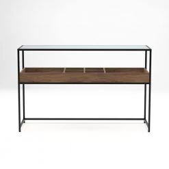 Trinton 47.88 in. Brown and Matte Black Coating Rectangle Glass Console Table by Furniture of America 12 Trinton 47.88 in. Brown and Matte Black Coating Rectangle Glass Console Table by Furniture of America -Furniture of America Sales Store brown and matte black furniture of america console tables idf 4557s c3 1000