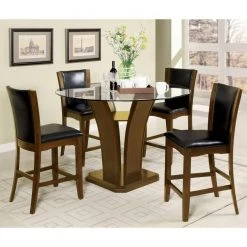 Hirro Brown Cherry and Black Faux Leather Counter Height Side Chair (Set of 2) by Furniture of America 9 Hirro Brown Cherry and Black Faux Leather Counter Height Side Chair (Set of 2) by Furniture of America -Furniture of America Sales Store brown cherry and black furniture of america dining chairs idf 3710pc 31 1000