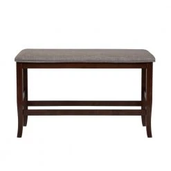 Swanson 26 in. Brown and Cherry Fabric Counter Height Bench by Furniture of America