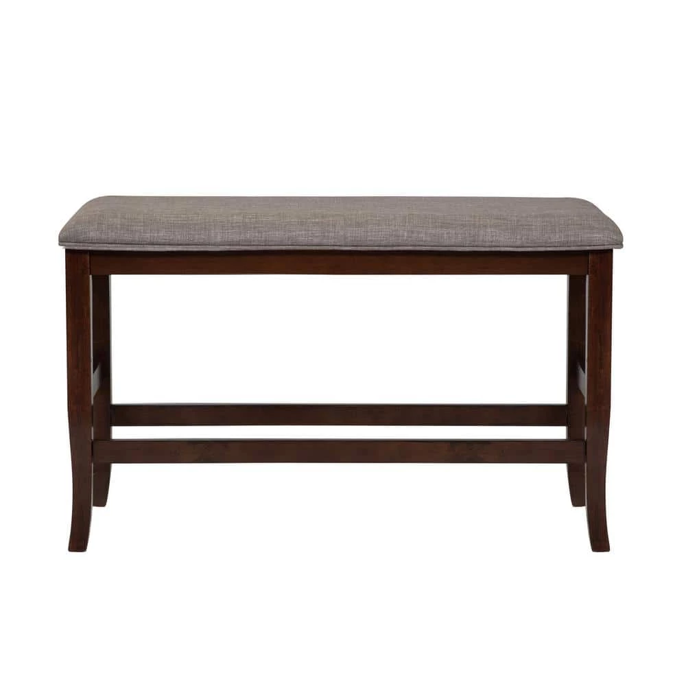Swanson 26 in. Brown and Cherry Fabric Counter Height Bench by Furniture of America 1 Swanson 26 in. Brown and Cherry Fabric Counter Height Bench by Furniture of America