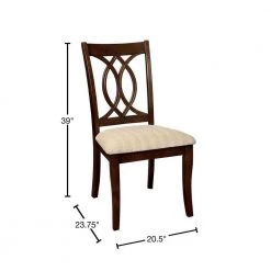 Leon Brown Cherry Fabric Geometric Side Chair (Set of 2) by Furniture of America 7 Leon Brown Cherry Fabric Geometric Side Chair (Set of 2) by Furniture of America -Furniture of America Sales Store brown cherry furniture of america accent chairs idf 3778sc 40 1000