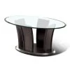 Ali 48 in. Brown Cherry Oval Glass Coffee Table by Furniture of America