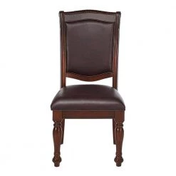 Pridore Brown Cherry Faux Leather Padded Dining Side Chair (Set of 2) by Furniture of America 9 Pridore Brown Cherry Faux Leather Padded Dining Side Chair (Set of 2) by Furniture of America -Furniture of America Sales Store brown cherry furniture of america dining chairs idf 3350sc 4f 1000