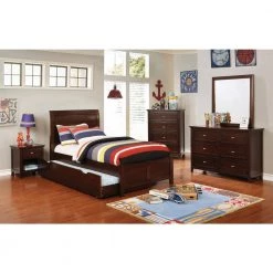 Sparta Brown Cherry Twin Youth Trundle by Furniture of America -Furniture of America Sales Store brown cherry furniture of america kids beds idf 7517ch tr 31 1000