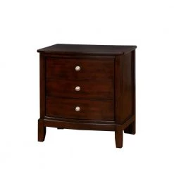 Sommersville 3-Drawer Brown Cherry Nightstand (27.88 in. H x 26.13 in. W x 18 in. D) by Furniture of America