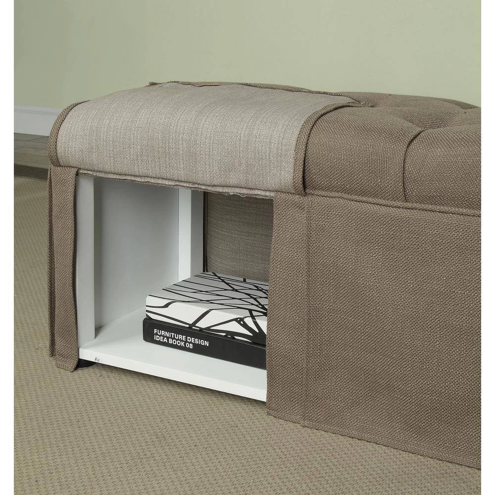 Krouse Brown Bench with Storage (18 in. H X 36 in. W X 16 in. D) by Furniture of America 2 Krouse Brown Bench with Storage (18 in. H X 36 in. W X 16 in. D) by Furniture of America - Image 2
