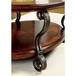 Nestillia 48 in. Brown Oval Wood Coffee Table with 1-Shelf by Furniture of America 11 Nestillia 48 in. Brown Oval Wood Coffee Table with 1-Shelf by Furniture of America -Furniture of America Sales Store brown furniture of america coffee tables idf 4326c 1f 1000