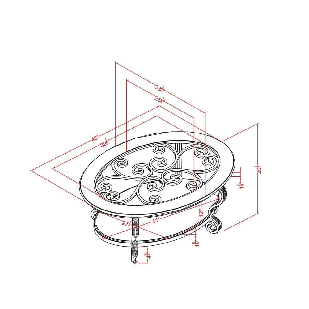 Nestillia 48 in. Brown Oval Wood Coffee Table with 1-Shelf by Furniture of America 6 Nestillia 48 in. Brown Oval Wood Coffee Table with 1-Shelf by Furniture of America - Image 6
