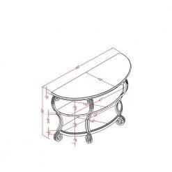 Nestillia 48 in. Brown Half-Circle Wood Console Table with 2-Shelf by Furniture of America -Furniture of America Sales Store brown furniture of america console tables idf 4326s 76 1000