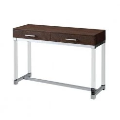 Paules 43 in. Brown Rectangle Wood Console Table with 2-Drawer by Furniture of America