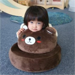 Mesa Fabric Bear Character Folding Chair by Furniture of America -Furniture of America Sales Store brown furniture of america kids chairs bear 31 1000
