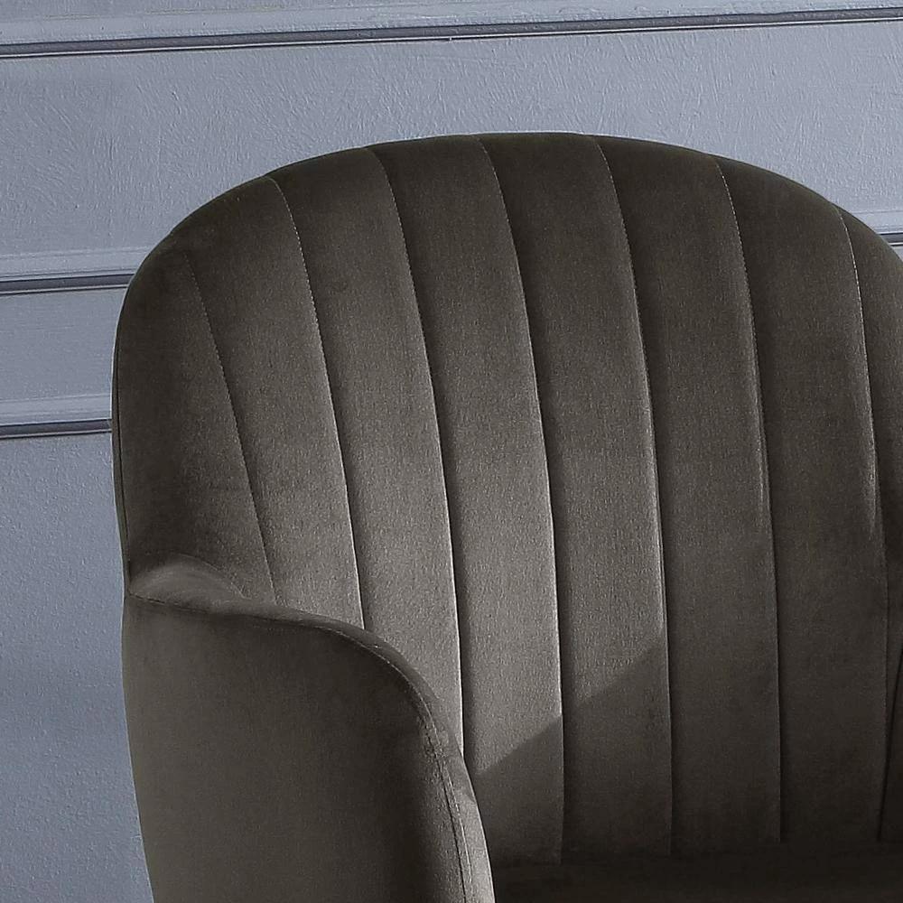 Madery Contemporary Brown Velvet Office Chair by Furniture of America 3 Madery Contemporary Brown Velvet Office Chair by Furniture of America - Image 3