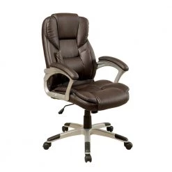 Amber Falls Brown Faux Leather Office Chairs by Furniture of America