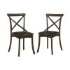Renly Burnished Oak and Espresso Side Chairs (Set of 2) by Furniture of America