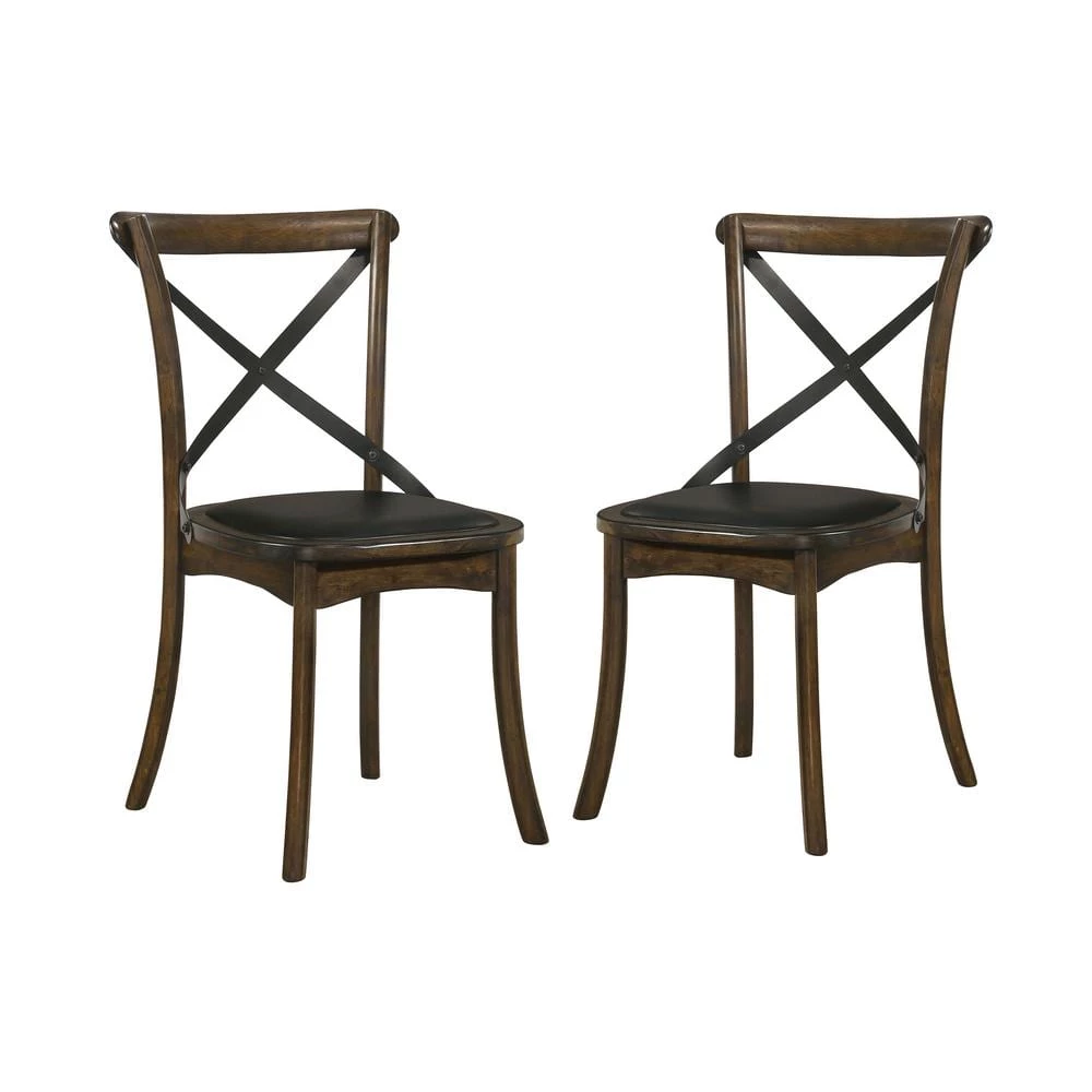 Renly Burnished Oak and Espresso Side Chairs (Set of 2) by Furniture of America 1 Renly Burnished Oak and Espresso Side Chairs (Set of 2) by Furniture of America