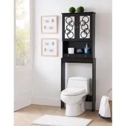 Paros Cappuccino Bathroom Space Saving Cabinet with 3-Shelf by Furniture of America 15 Paros Cappuccino Bathroom Space Saving Cabinet with 3-Shelf by Furniture of America -Furniture of America Sales Store cappuccino furniture of america accent cabinets idi 151149 1f 1000