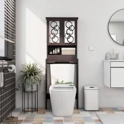Paros Cappuccino Bathroom Space Saving Cabinet with 3-Shelf by Furniture of America 19 Paros Cappuccino Bathroom Space Saving Cabinet with 3-Shelf by Furniture of America -Furniture of America Sales Store cappuccino furniture of america accent cabinets idi 151149 31 1000