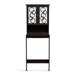 Paros Cappuccino Bathroom Space Saving Cabinet with 3-Shelf by Furniture of America
