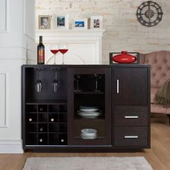 Begna 16-Bottle Cappuccino Wine Cabinet by Furniture of America -Furniture of America Sales Store cappuccino furniture of america bar cabinets idi 14990 31 1000