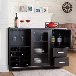 Begna 16-Bottle Cappuccino Wine Cabinet by Furniture of America -Furniture of America Sales Store cappuccino furniture of america bar cabinets idi 14990 c3 1000