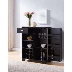 Morchi 12-Bottle Cappuccino Bar-Wine Cabinet by Furniture of America -Furniture of America Sales Store cappuccino furniture of america bar cabinets idi 192382 1f 1000
