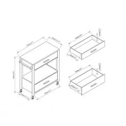 Korben Cappuccino Kitchen Cart with Drawers by Furniture of America -Furniture of America Sales Store cappuccino furniture of america kitchen carts idi 202680 fa 1000