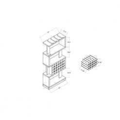 Ena 68 in. Cappuccino 24-Bottle Wine Rack with Hanging Stemware Rack by Furniture of America -Furniture of America Sales Store cappuccino furniture of america wine racks idi 14989 76 1000
