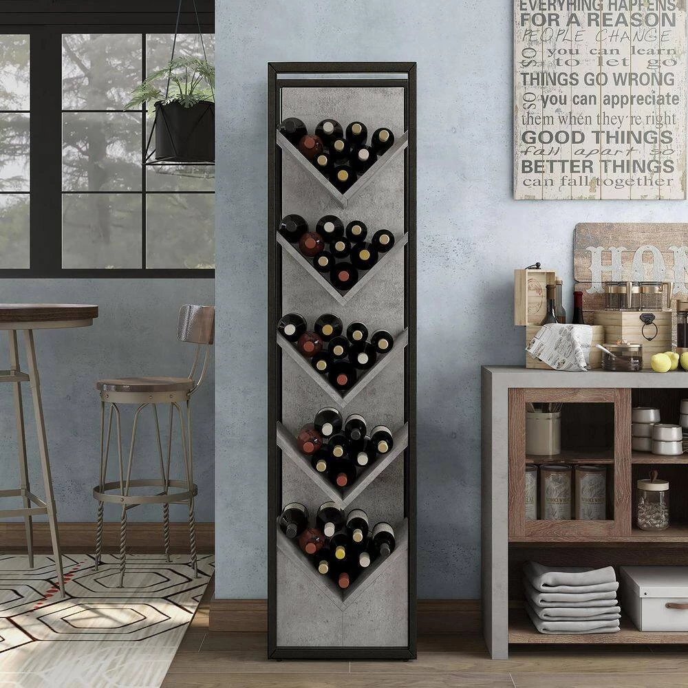 Samalera 45-Bottle Cement Wine Rack by Furniture of America 5 Samalera 45-Bottle Cement Wine Rack by Furniture of America - Image 5