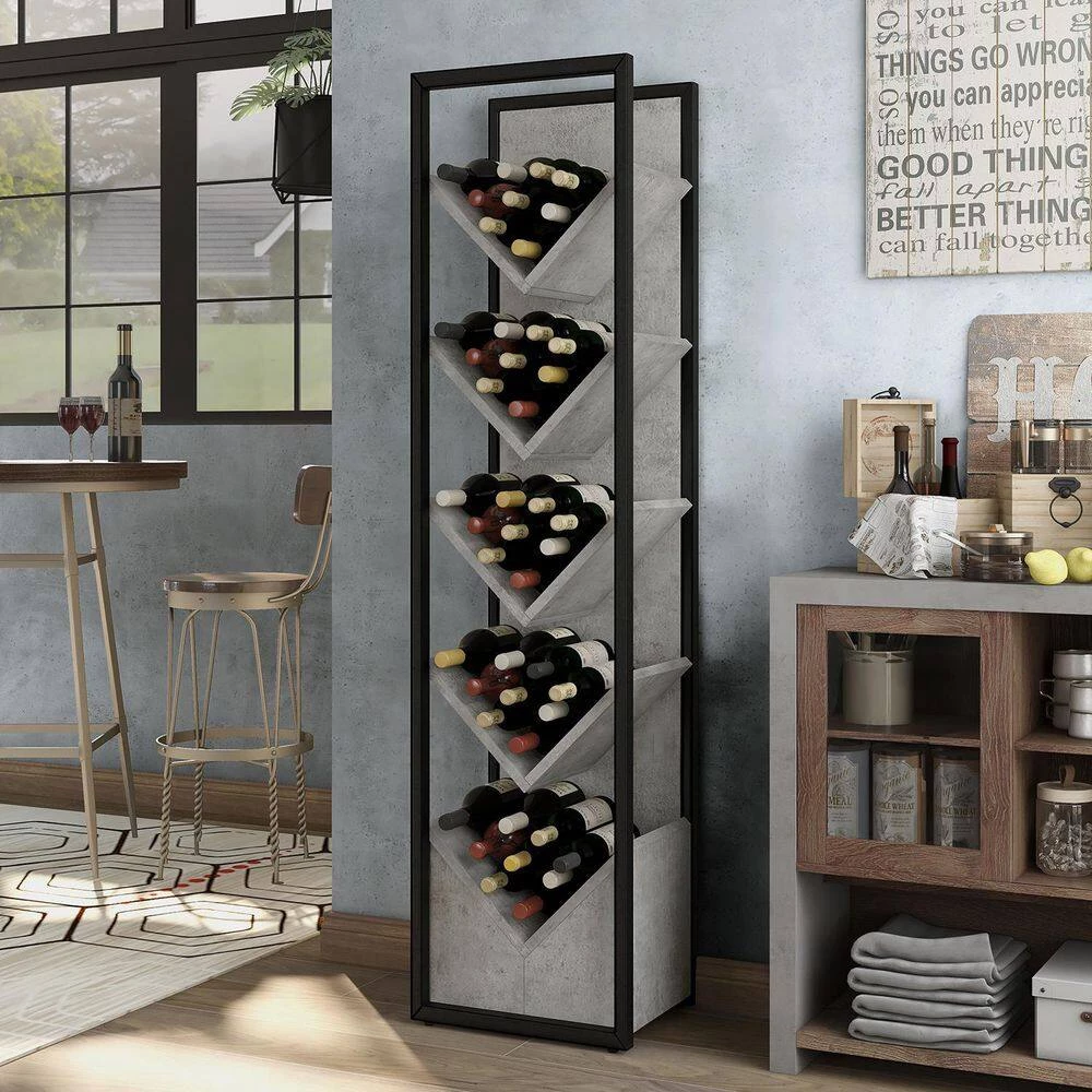Samalera 45-Bottle Cement Wine Rack by Furniture of America 8 Samalera 45-Bottle Cement Wine Rack by Furniture of America - Image 8