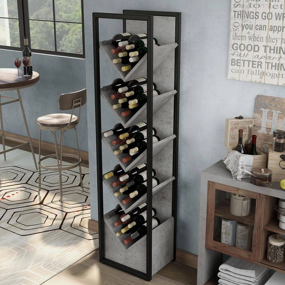 Samalera 45-Bottle Cement Wine Rack by Furniture of America 6 Samalera 45-Bottle Cement Wine Rack by Furniture of America - Image 6