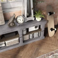 Frankee 71 in. Cement TV Stand Fits TV's up to 82 in. by Furniture of America -Furniture of America Sales Store cement furniture of america tv stands ynj 20800c20 fa 1000