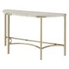 Loomic 48.13 in. Champagne and White Haft-Circle Faux Marble Console Table by Furniture of America