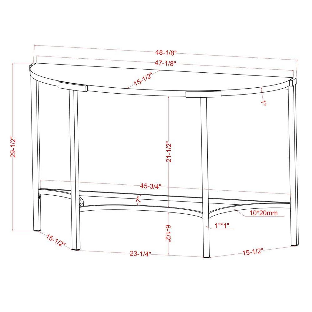 Loomic 48.13 in. Champagne and White Haft-Circle Faux Marble Console Table by Furniture of America 6 Loomic 48.13 in. Champagne and White Haft-Circle Faux Marble Console Table by Furniture of America - Image 6